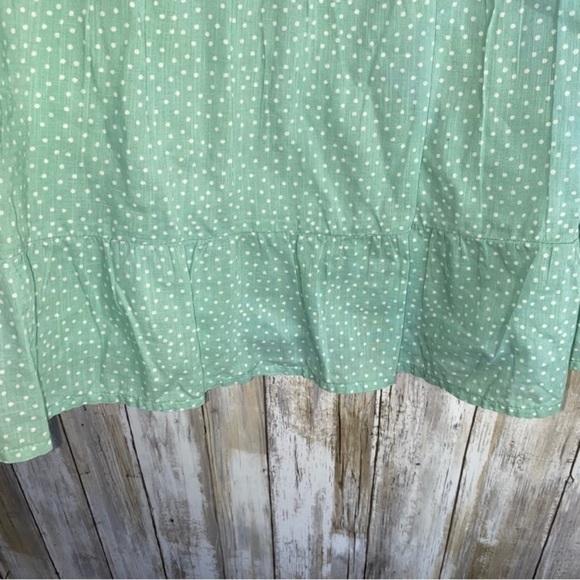 Loft Green Polka Dot Peplum Blouse - Picture 4 of 5